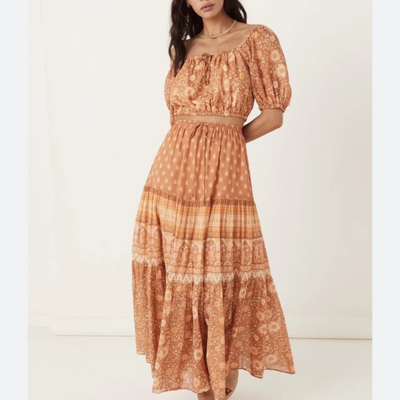 Spell Women's Maxi Skirt in Brown and Cream - Picture 11 of 15